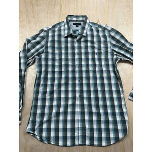 Banana Republic Soft Wash Men Medium 15-15.5 Plaid Long Sleeve Button Shirt
